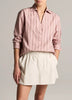 STRIPED COTTON RELAXED POPOVER SHIRT