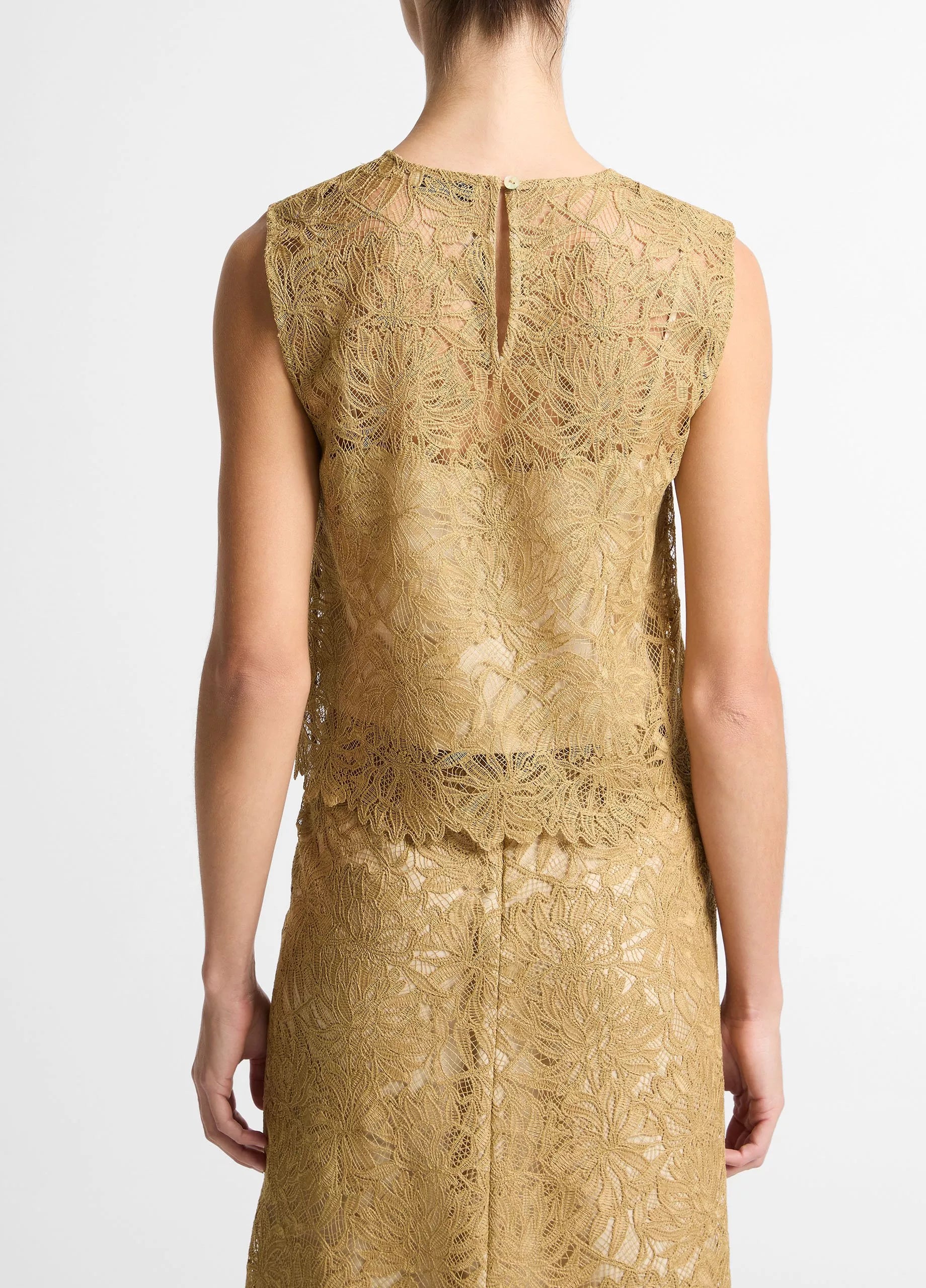 LACE SHELL IN SOFT GOLD