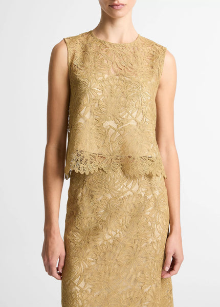 LACE SHELL IN SOFT GOLD
