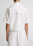 SCALLOP DETAIL COTTON BUTTON FRONT SHIRT