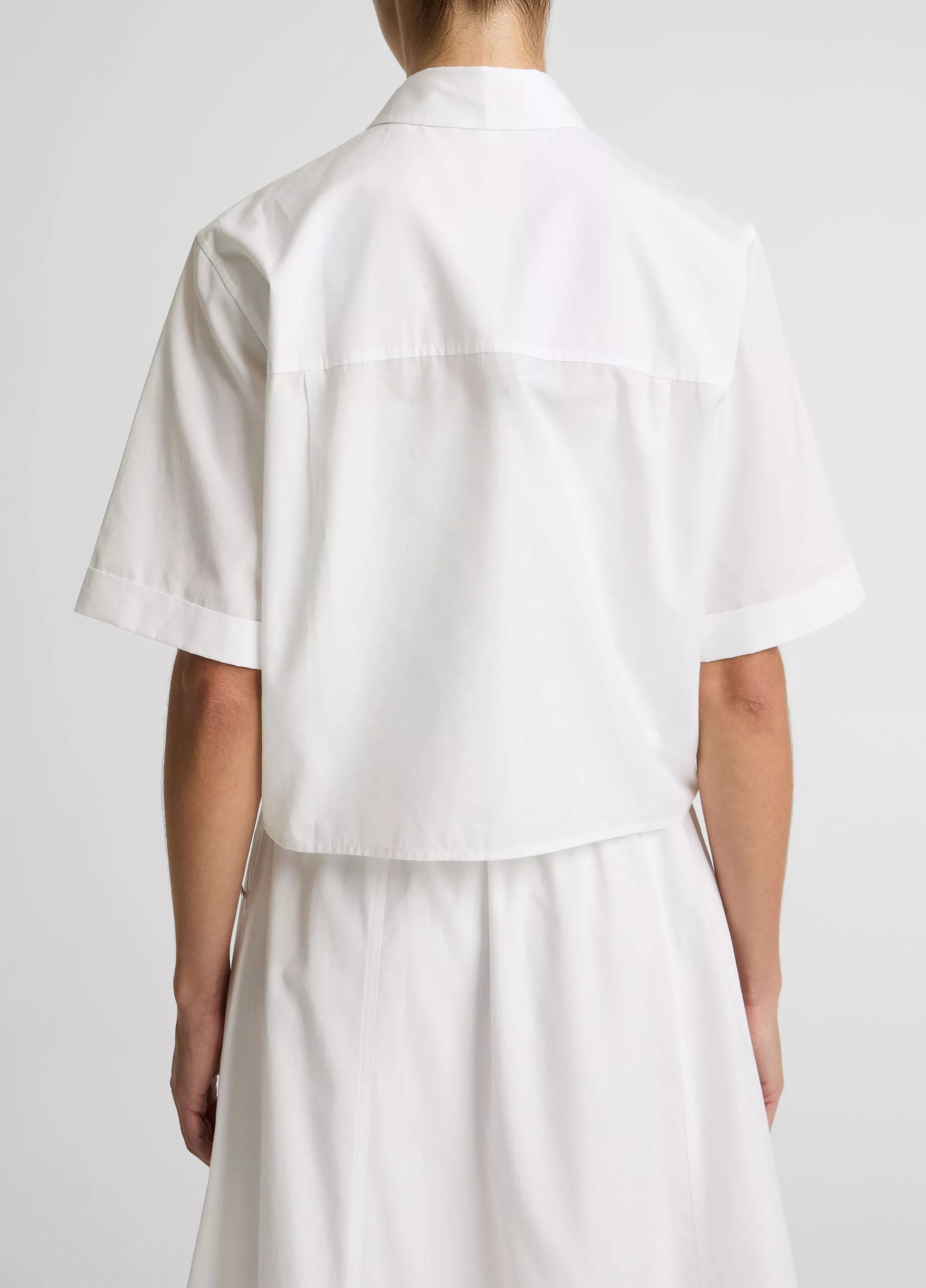 SCALLOP DETAIL COTTON BUTTON FRONT SHIRT