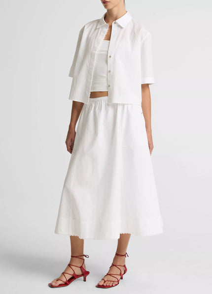 SCALLOP DETAIL MIDI SKIRT