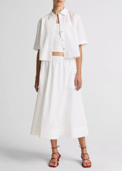 SCALLOP DETAIL MIDI SKIRT
