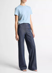 COLETTE HIGH RISE COTTON LINEN CHAMBRAY BIAS PANT