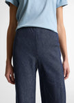 COLETTE HIGH RISE COTTON LINEN CHAMBRAY BIAS PANT