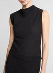SHADOW GRID COWL NECK TOP