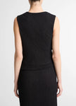 SHADOW GRID COWL NECK TOP