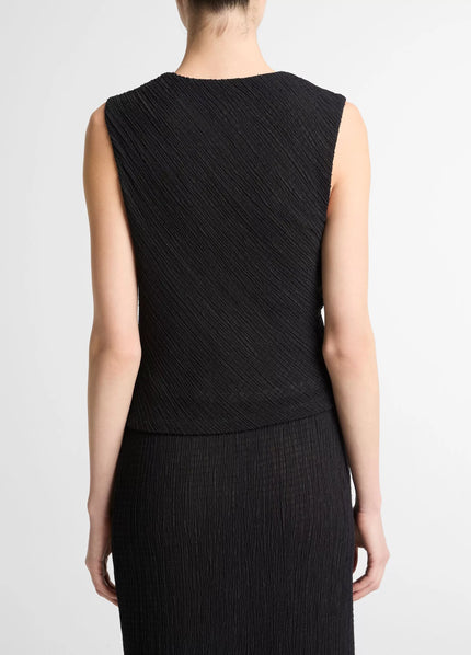 SHADOW GRID COWL NECK TOP