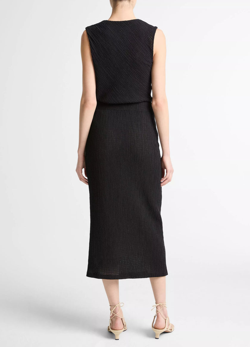 SHADOW GRID MIDI SKIRT