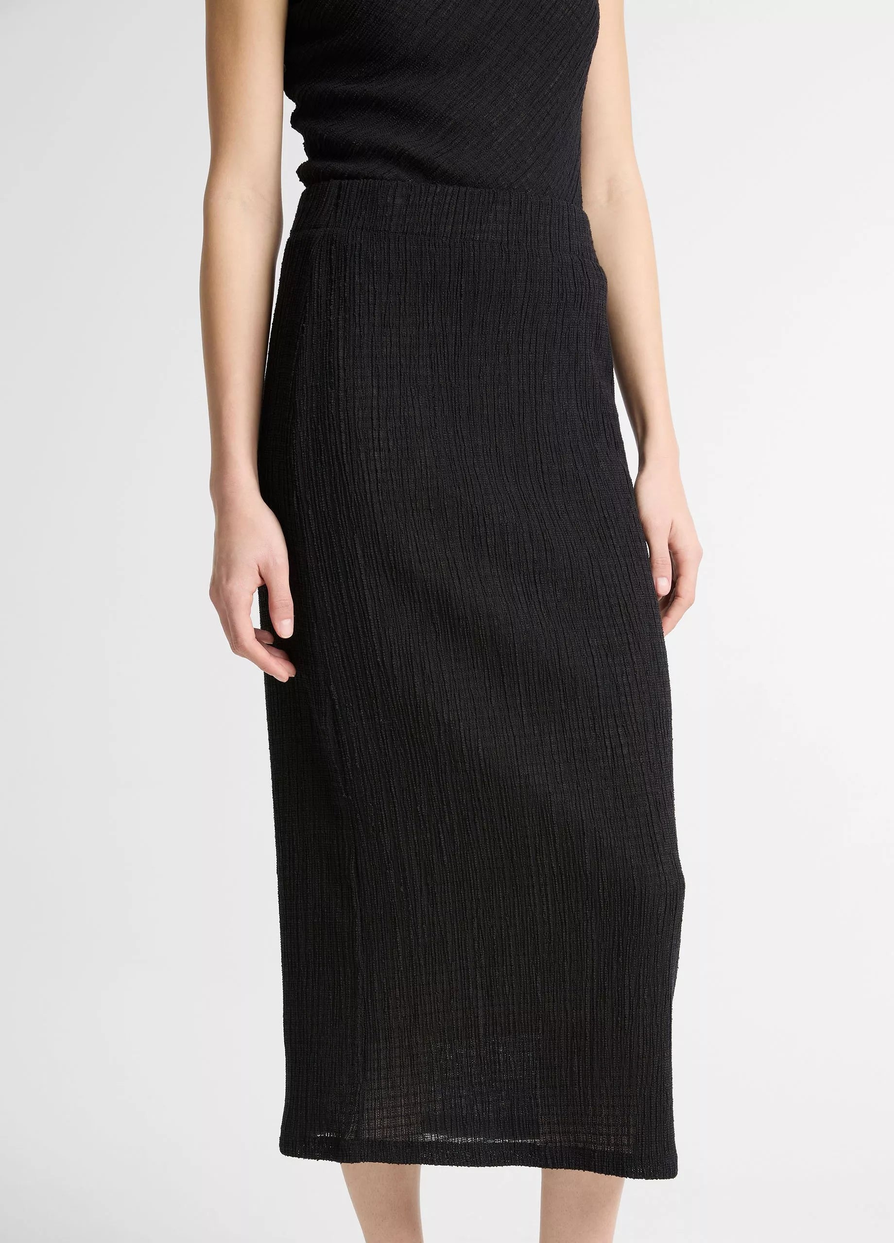 SHADOW GRID MIDI SKIRT