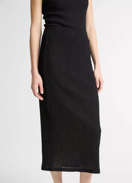 SHADOW GRID MIDI SKIRT