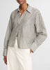 GINGHAM COTTON SILK CROPPED BUTTON FRONT SHIRT