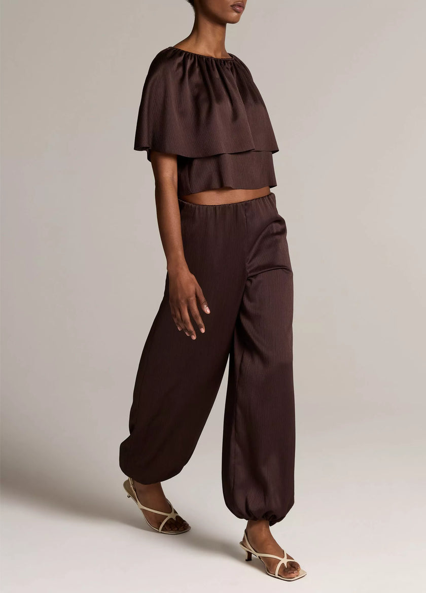 MI RISE PLISSE DRAWCORD HEM PANT