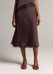 LACE TRIM SATIN SLIP SKIRT