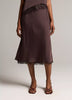 LACE TRIM SATIN SLIP SKIRT
