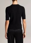 WOOL CASHMERE HIGH RIB SHORT SLEEVE SWEATER