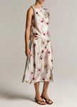 WATERCOLOR FLORAL SATIN SLIP SKIRT