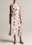 WATERCOLOR FLORAL SATIN SLIP SKIRT