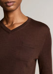 CASHMERE SILK POCKET VNECK SWEATER