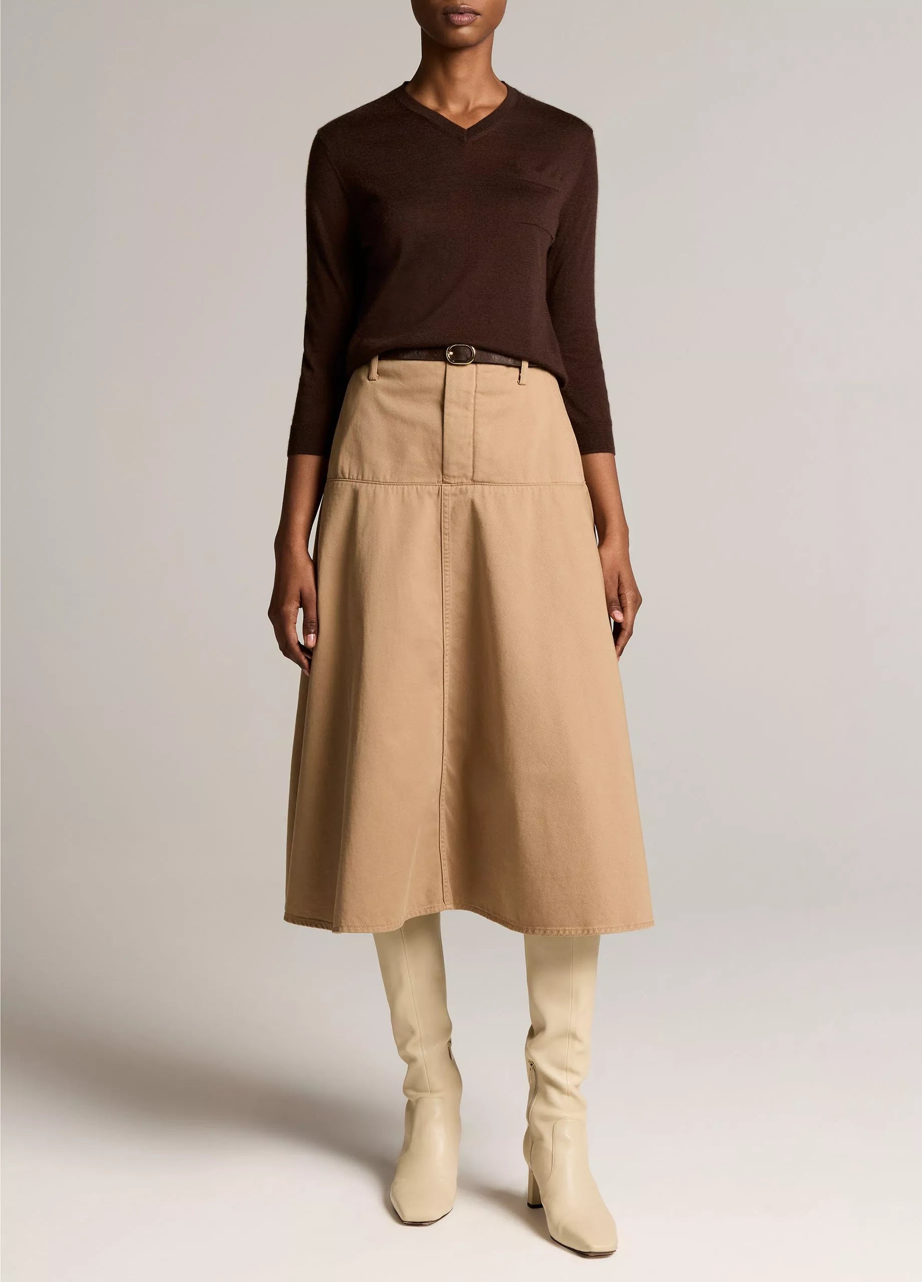 CASHMERE SILK POCKET VNECK SWEATER