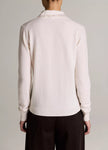 SATIN TRIMMED CASHMERE COLLARED CARDIGAN