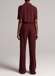 COLETTE HIGH WAIST CREPE BIAS PANT IN BLACK ROSE