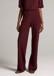 COLETTE HIGH WAIST CREPE BIAS PANT IN BLACK ROSE