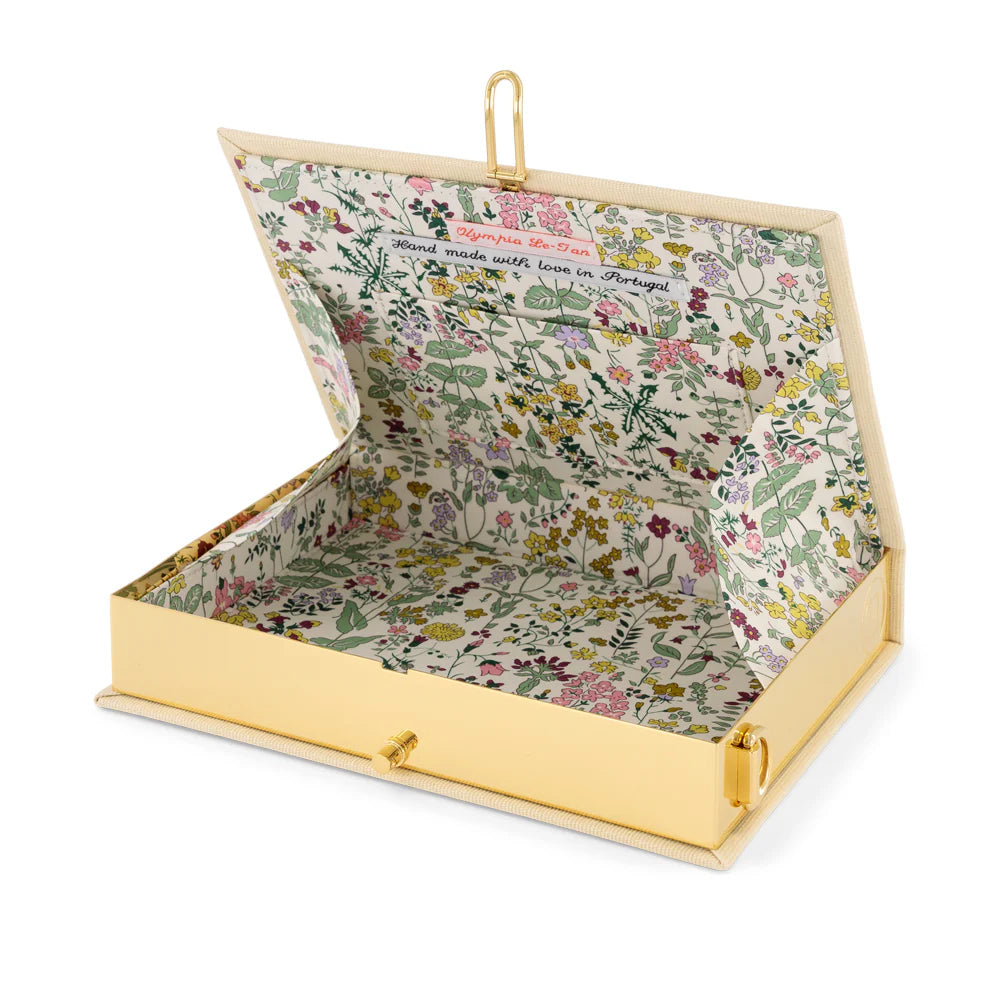 BREAKFAST AND TEA CHINA BOOK CLUTCH STRAPPED