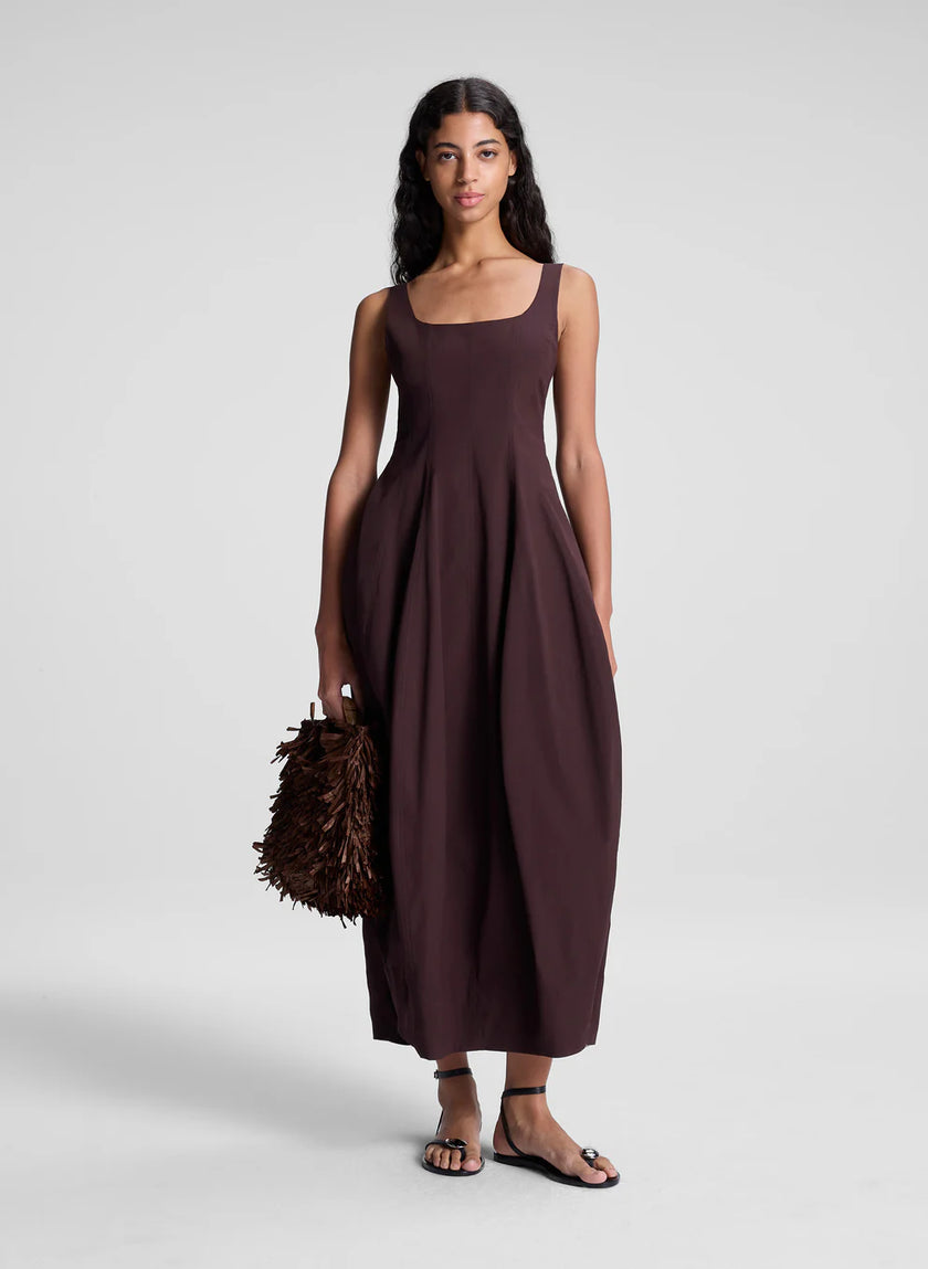 VEDA STRETCH COTTON MIDI DRESS