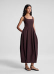 VEDA STRETCH COTTON MIDI DRESS