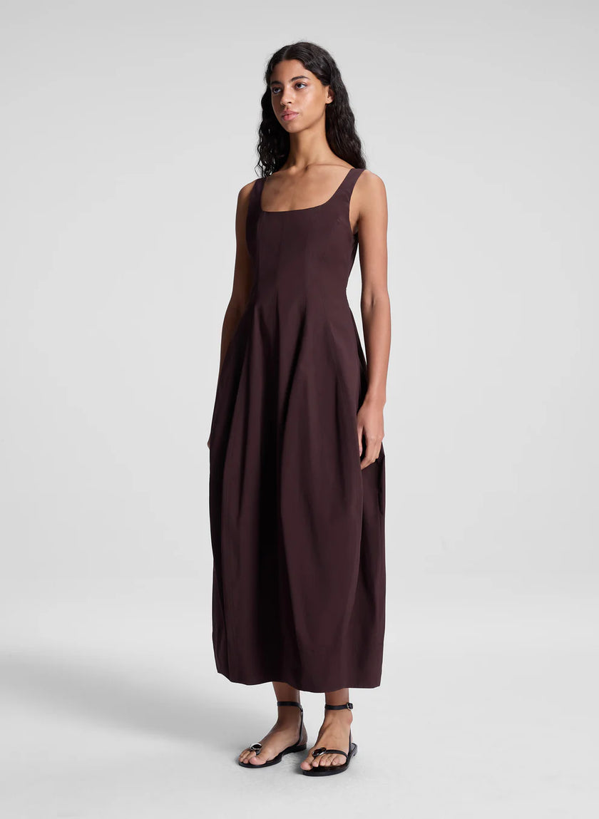 VEDA STRETCH COTTON MIDI DRESS