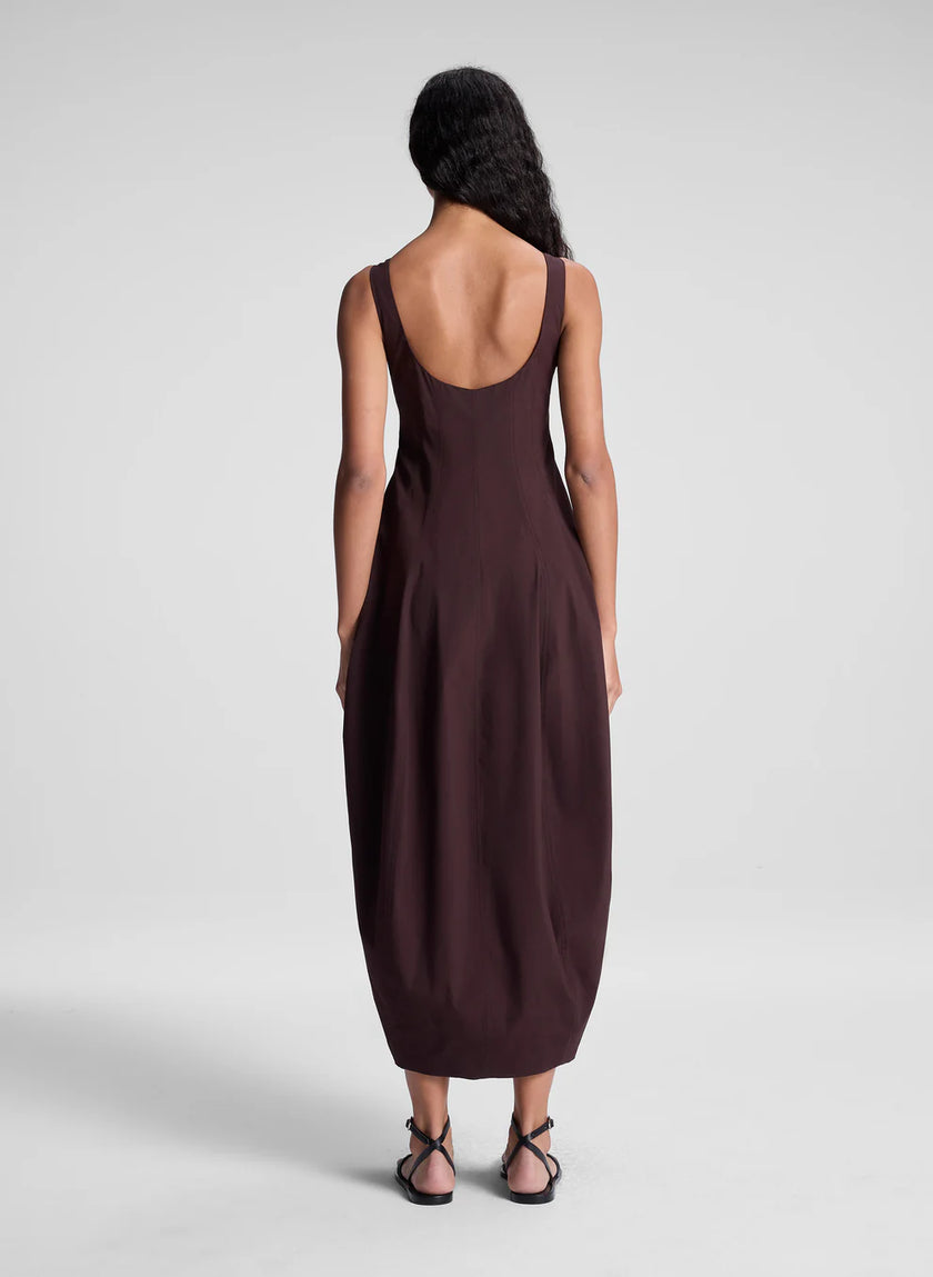 VEDA STRETCH COTTON MIDI DRESS