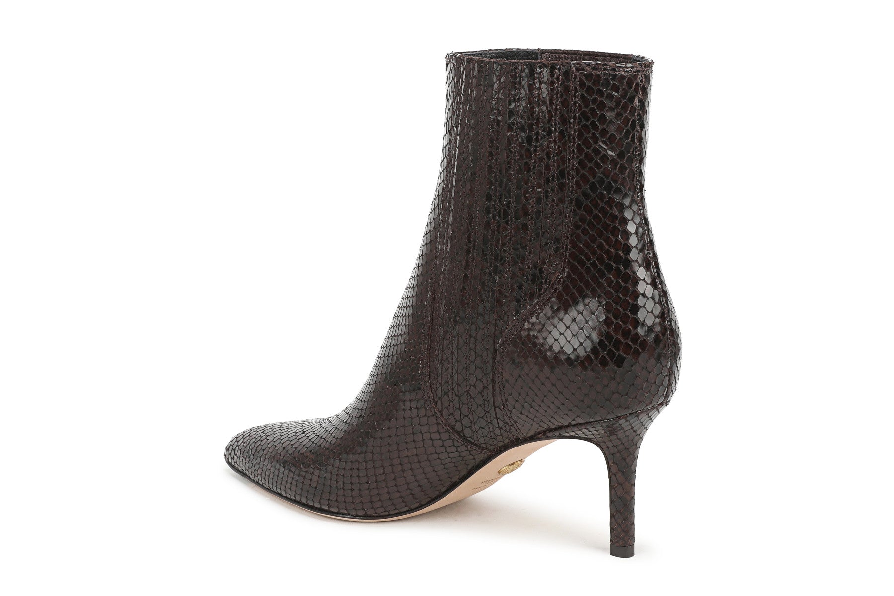 LISA MID HEEL ANKLE BOOT IN ESPRESSO SNAKE