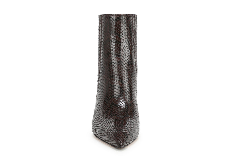 LISA MID HEEL ANKLE BOOT IN ESPRESSO SNAKE