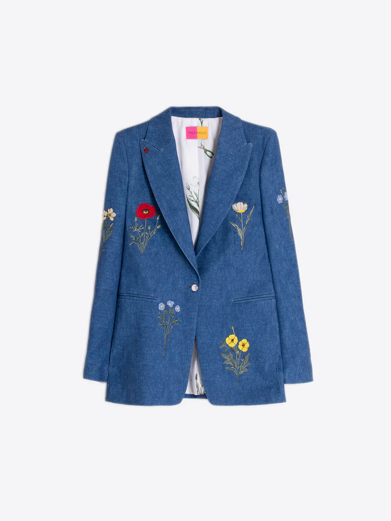 SOPHIA EMBROIDERED DENIM PUNTO JACKET