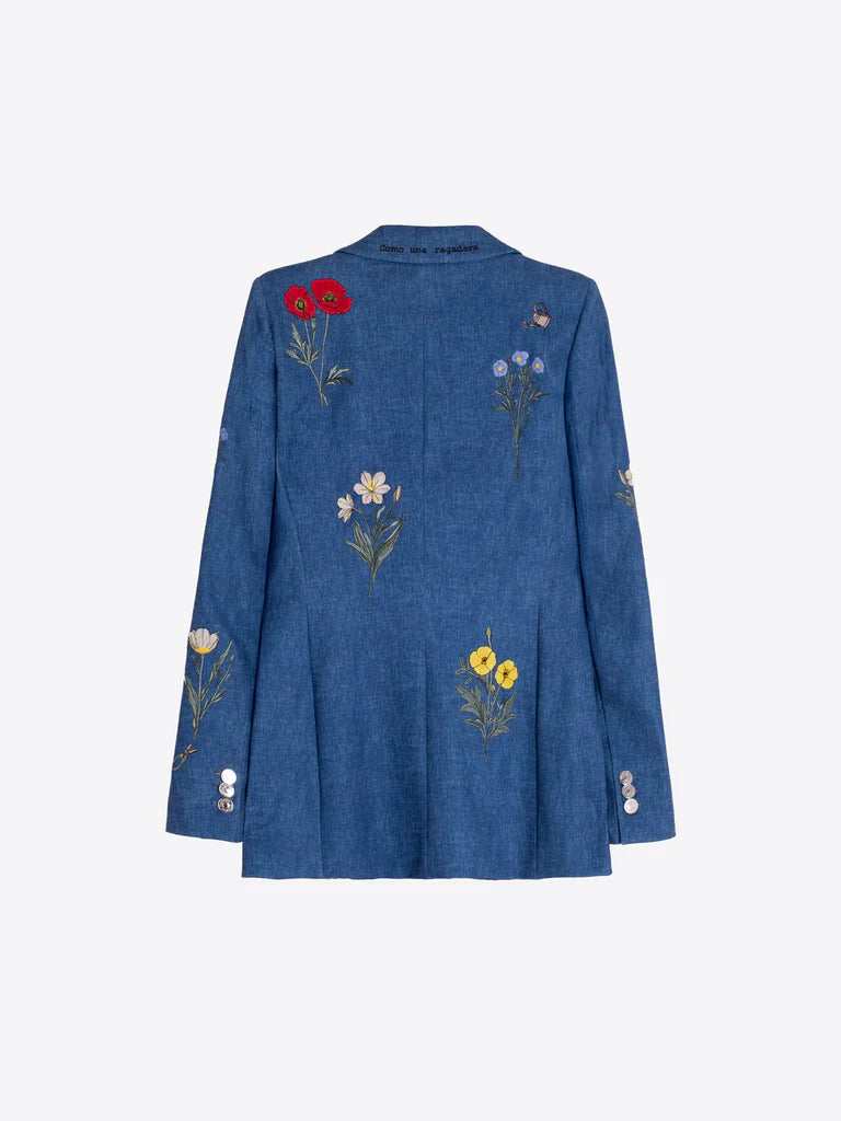 SOPHIA EMBROIDERED DENIM PUNTO JACKET