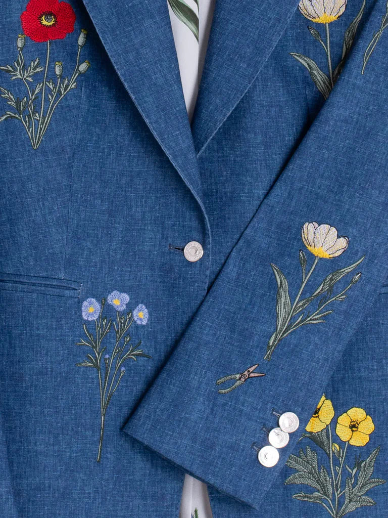 SOPHIA EMBROIDERED DENIM PUNTO JACKET