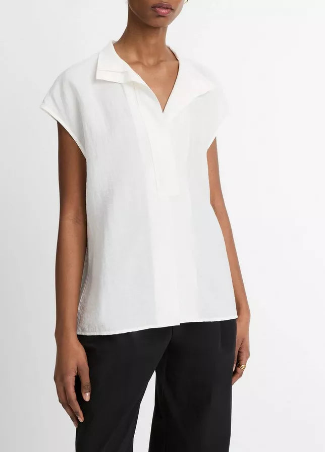 VOILE CAP SLEEVE BLOUSE