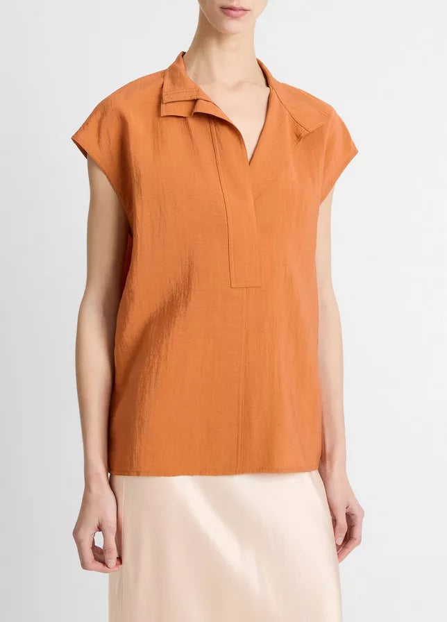 VOILE CAP SLEEVE BLOUSE