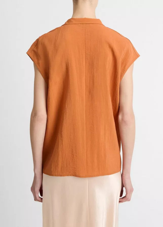 VOILE CAP SLEEVE BLOUSE