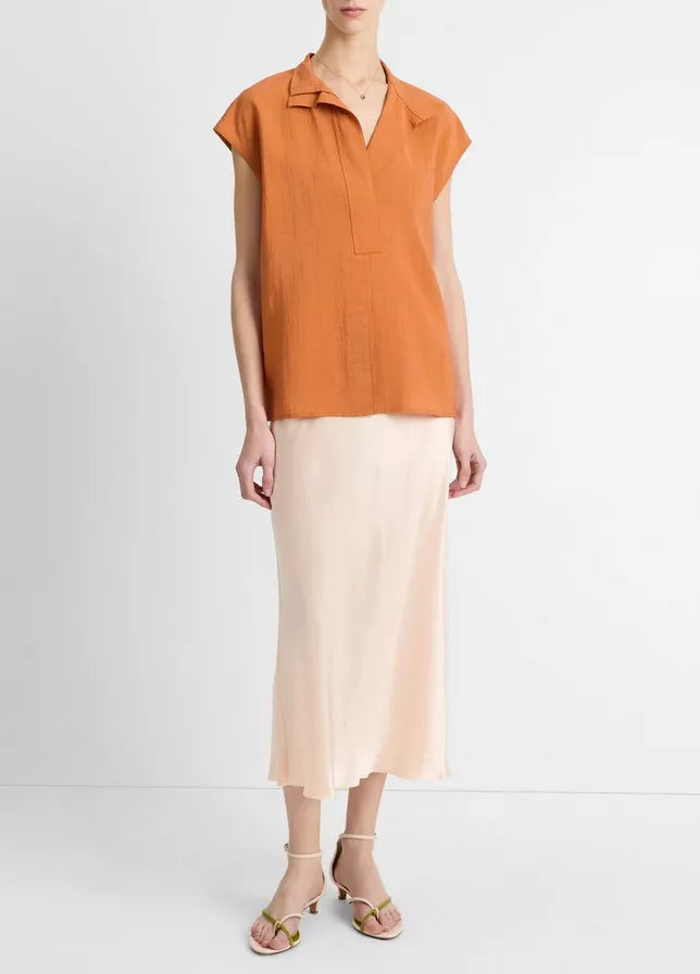 VOILE CAP SLEEVE BLOUSE