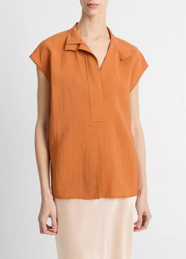VOILE CAP SLEEVE BLOUSE