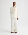 HER FIT BLAZER IN COATED VISCOSE LINEN