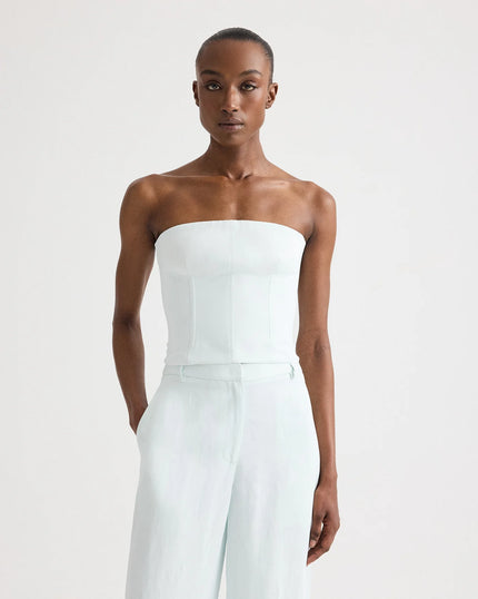 JILLIAN BUSTIER IN COATED VISCOSE LINEN