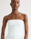 JILLIAN BUSTIER IN COATED VISCOSE LINEN