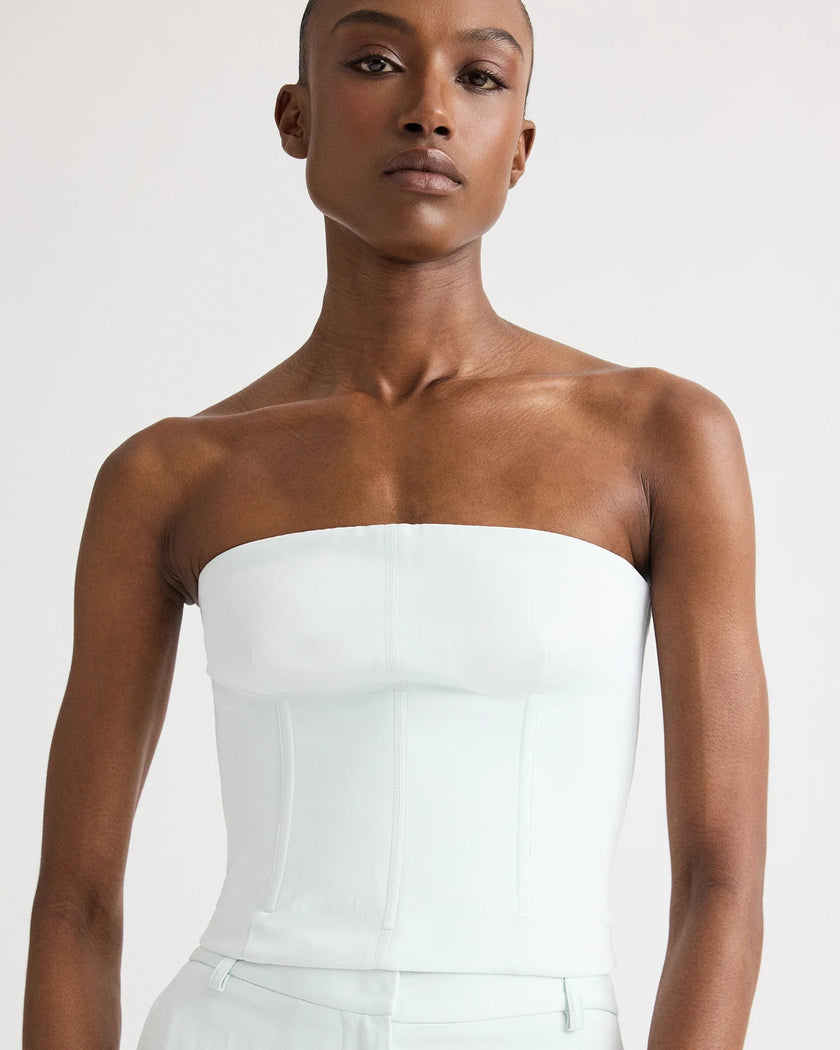 JILLIAN BUSTIER IN COATED VISCOSE LINEN
