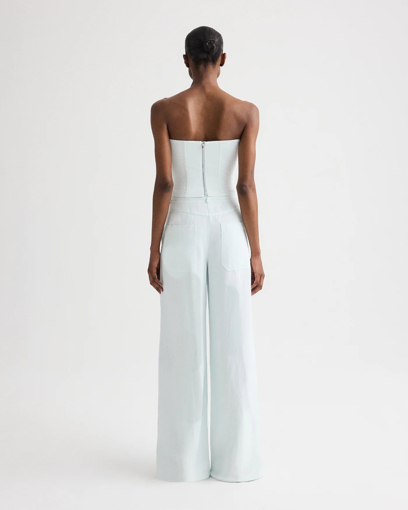 JILLIAN BUSTIER IN COATED VISCOSE LINEN