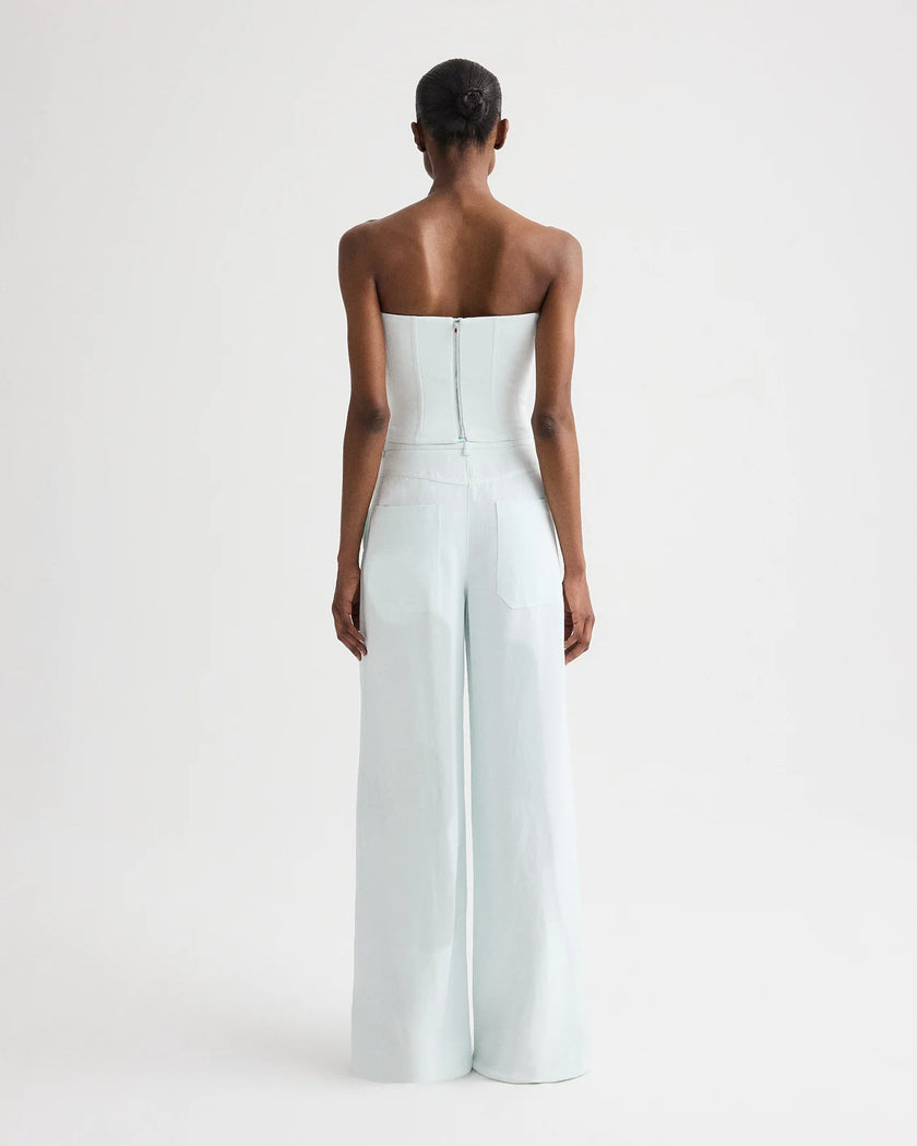 JILLIAN BUSTIER IN COATED VISCOSE LINEN