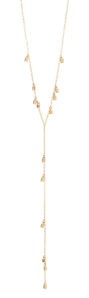 GOLD FAIRY DUST LARIAT NECKLACE
