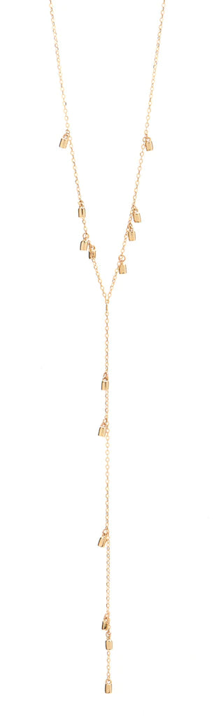 GOLD FAIRY DUST LARIAT NECKLACE